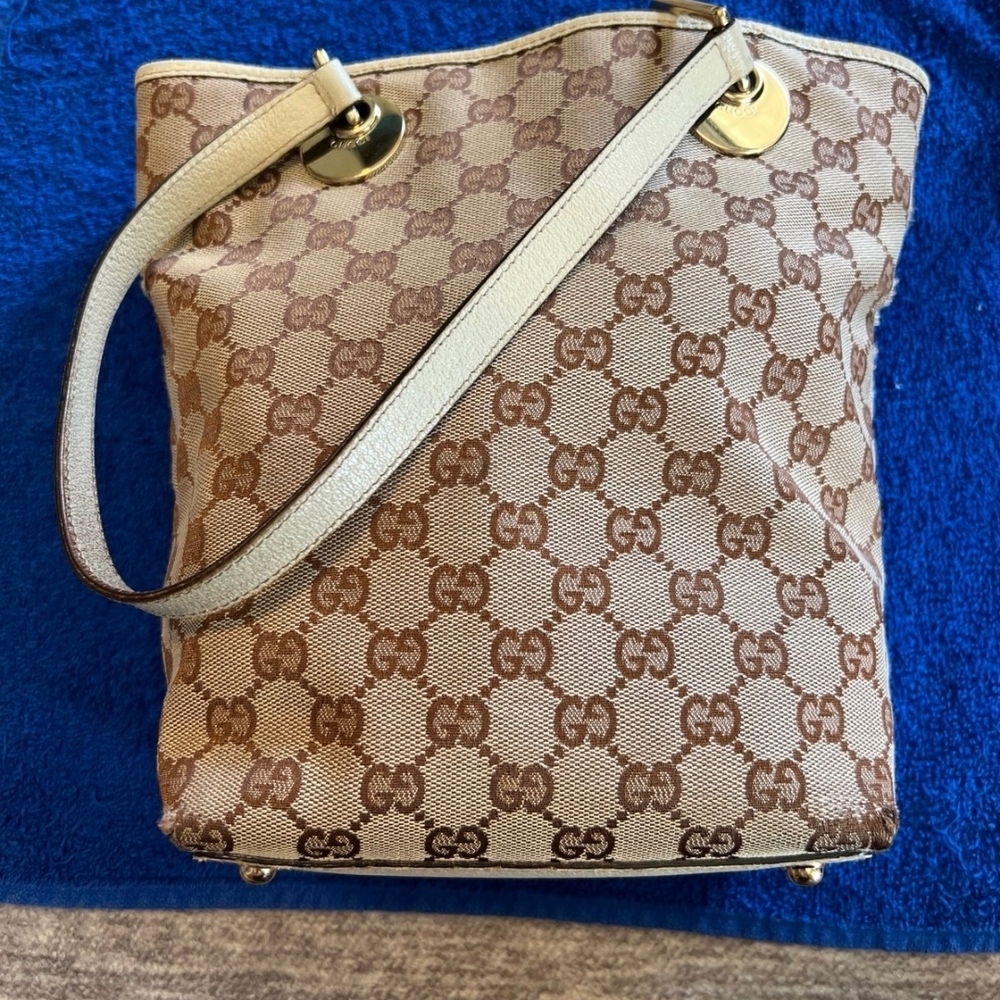 Gucci Beige and Brown Tote Bag
